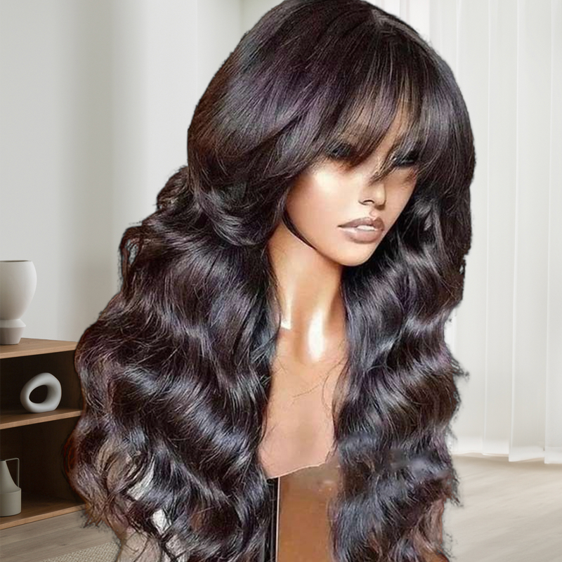 Body Wave Wig With Bangs Glueless Wigs