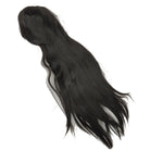 Black and long full hair wig side bangs 31 -inch long synthetic hair