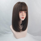 Short bob wig straight synthetic wig girl daily use wig