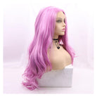 Long wave purple synthetic wig