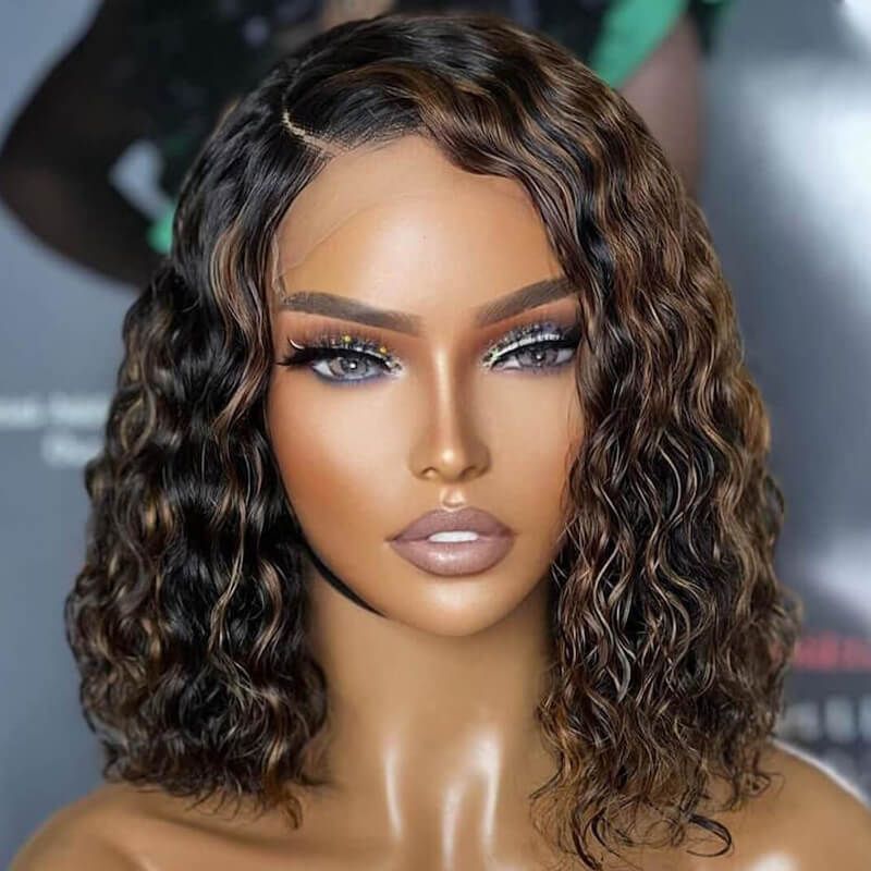 Water Wave 4x4 Lace Closure Bob Wigs