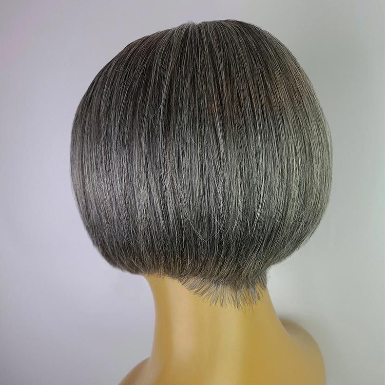 Salt And Pepper Bob Wigs Pre Cut 4X4 Lace Wig