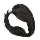Black and long full hair wig side bangs 31 -inch long synthetic hair