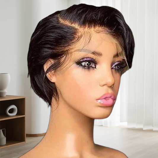 Straight Pixie Cut short Bob Lace front Wig