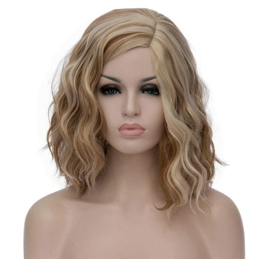 Wigs for Women Costume Wig Colored Short Curly Wavy Bob Hair Wig No Bangs Cute Natural Synthetic Wigs