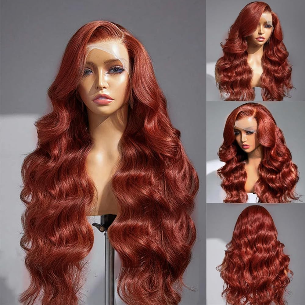 13x4 Brown Body Wave Lace Front Wigs Human Hair Chestnut Brown Colored Human Hair Wigs For Women