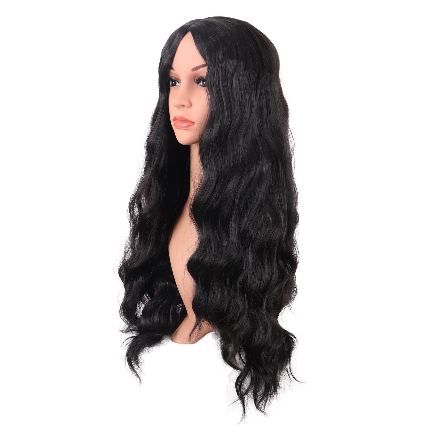 28 Inch/70 cm Long Wavy Middle Part with No Bangs Synthetic Fiber Curly Fashion Women Party Cosplay Wig