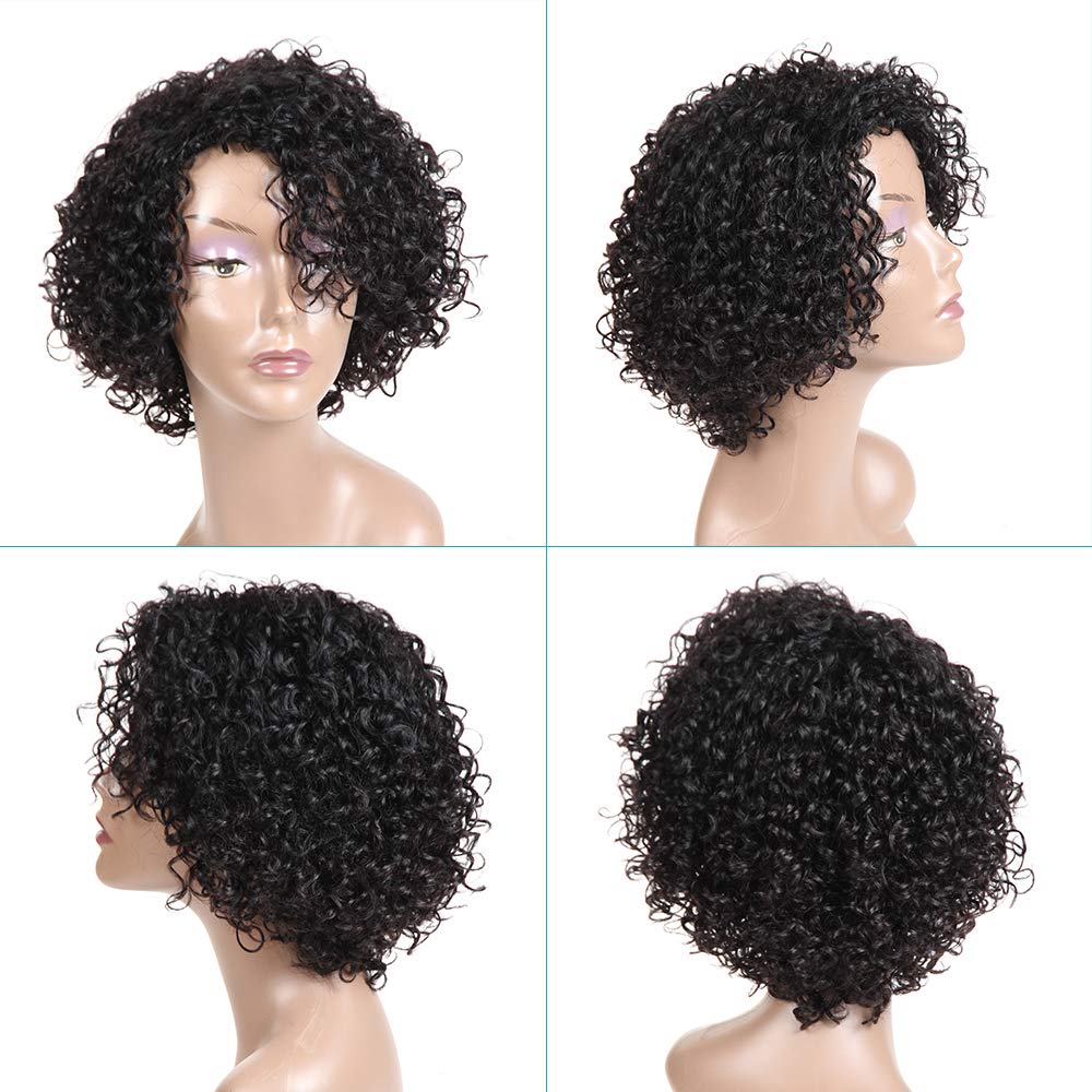 Wigs for Black Women 8 Inch Short Curly Wigs Brazilian Human Hair Curly Wigs Kinky Curly Wigs