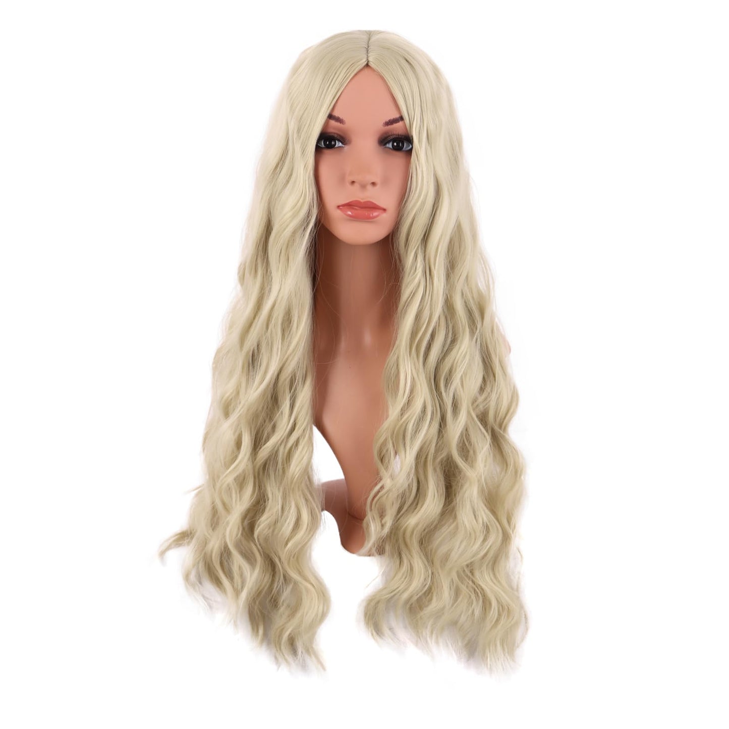 28 Inch/70 cm Long Wavy Middle Part with No Bangs Synthetic Fiber Curly Fashion Women Party Cosplay Wig