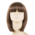 Short black straight hair synthetic wig new style wig European and American short hair Fashion light brown synthetic wig