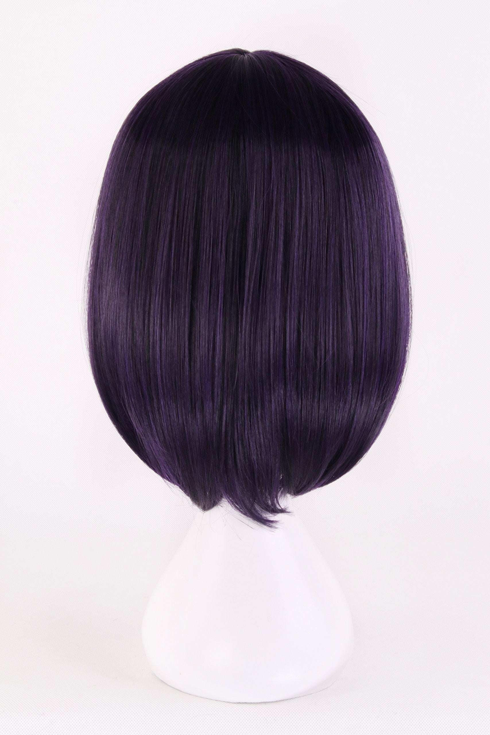 Dark purple short wig women front straight bob wig daily wig synthetic wig