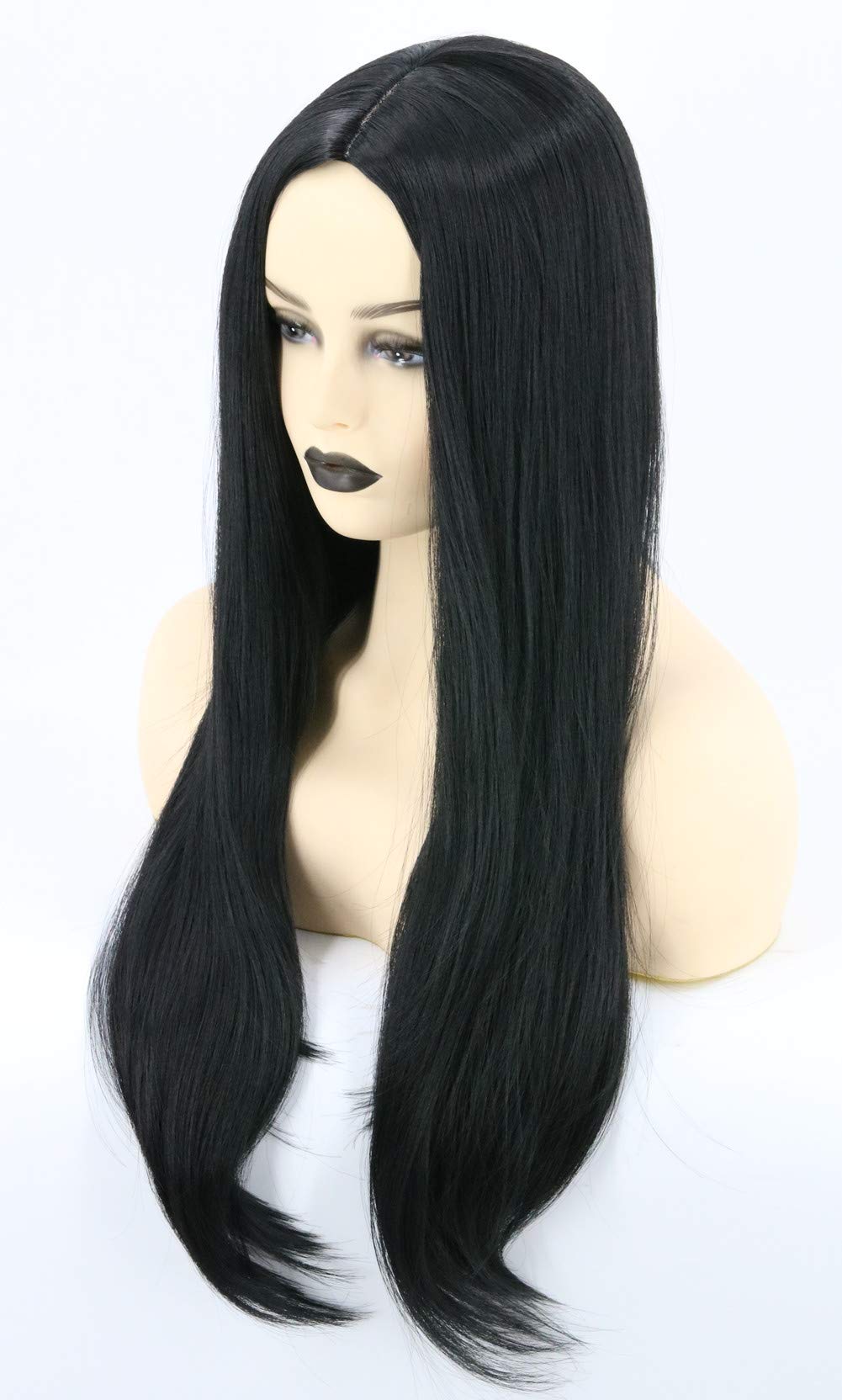 Female wig Black long straight 28 -inch wig Synthetic hair fashion