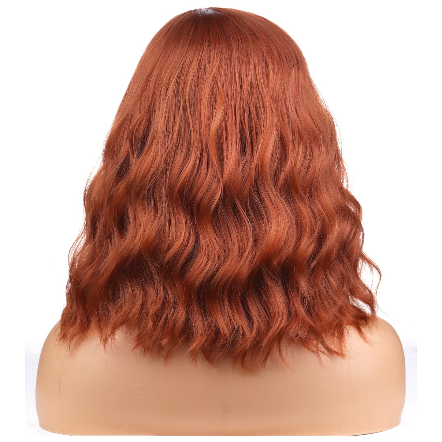 Brown Wigs for Women Short Curly Wavy Wig Girls Mixed Brown Body Heat Resistant Synthetic Hair Wig