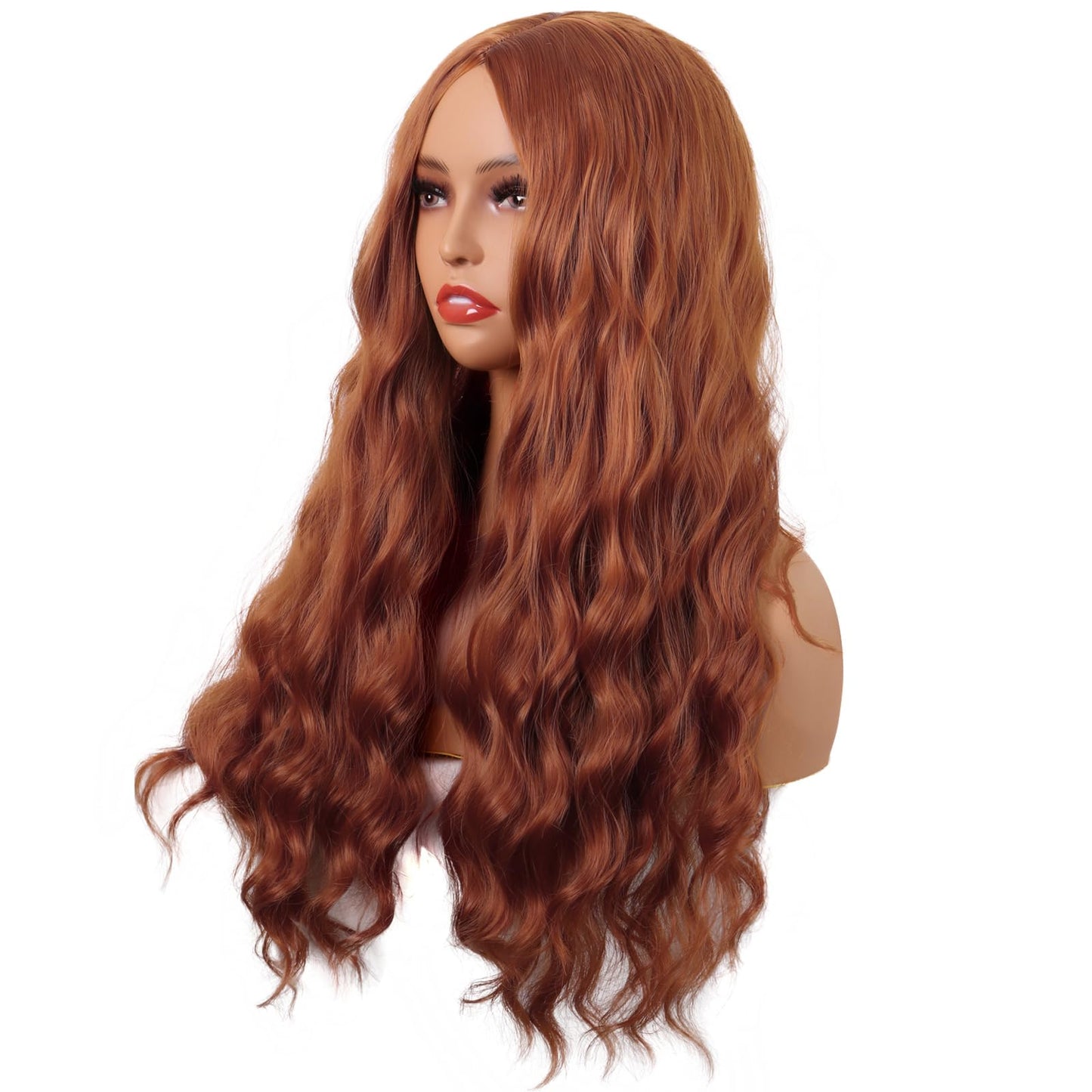 28 Inch/70 cm Long Wavy Middle Part with No Bangs Synthetic Fiber Curly Fashion Women Party Cosplay Wig