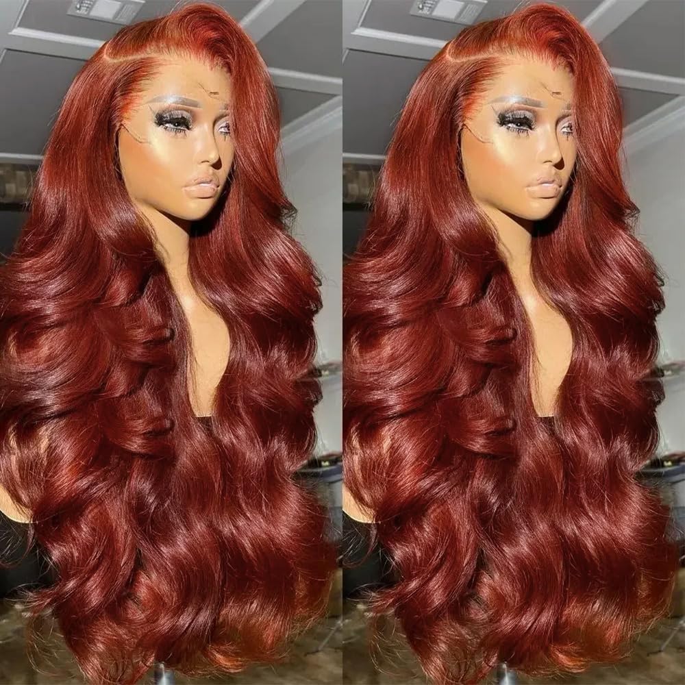 13x4 Brown Body Wave Lace Front Wigs Human Hair Chestnut Brown Colored Human Hair Wigs For Women