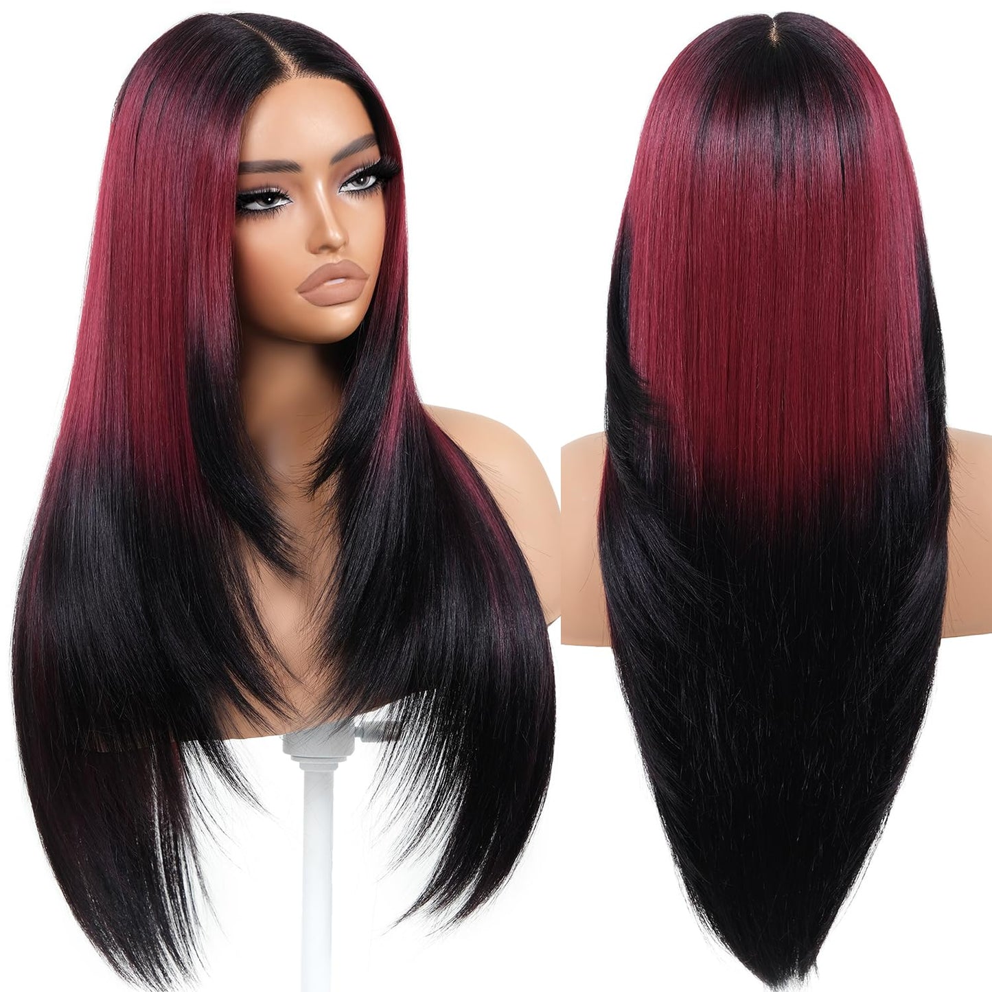 Wear and Go Glueless Wigs Pre Plucked Pre Cut for Beginners Honey Blonde Synthetic Lace Front Wigs For Woman Long layered straight Wigs