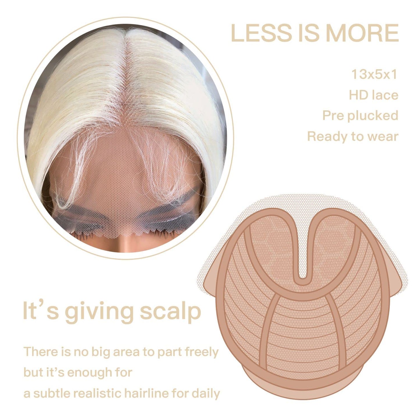 Honey Blonde Lace Front Wig - Pre Plucked, Ready to Wear, HD Glueless 13X5X1 - Highlight Synthetic Straight Wig for Women