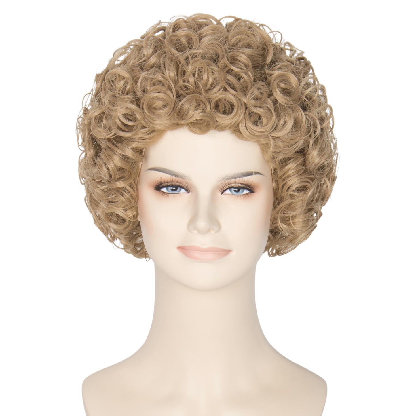 Hair Women Short Curly Wig Strawberry Blonde Brown Cosplay Party Wig