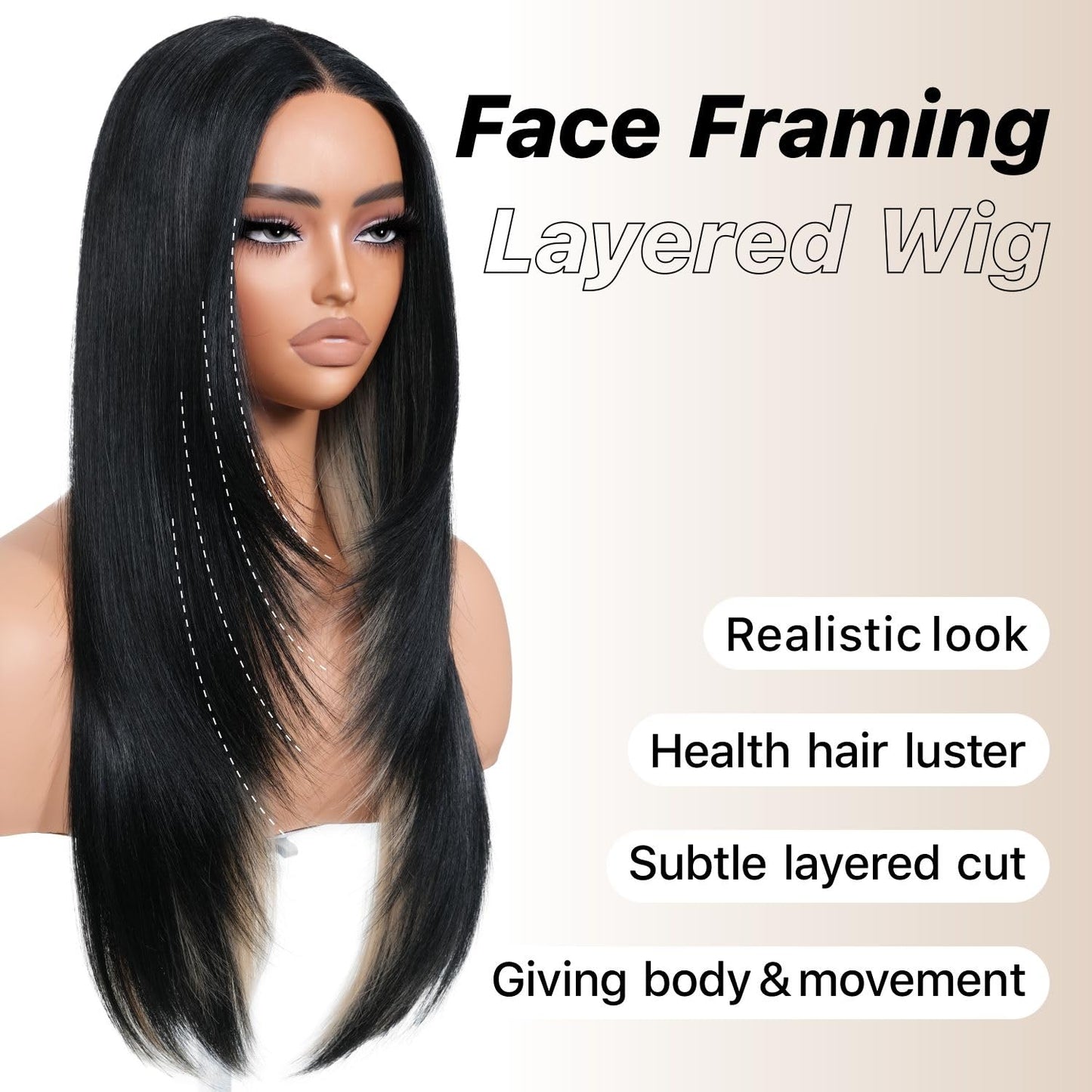 Wear and Go Glueless Wigs Pre Plucked Pre Cut for Beginners Honey Blonde Synthetic Lace Front Wigs For Woman Long layered straight Wigs