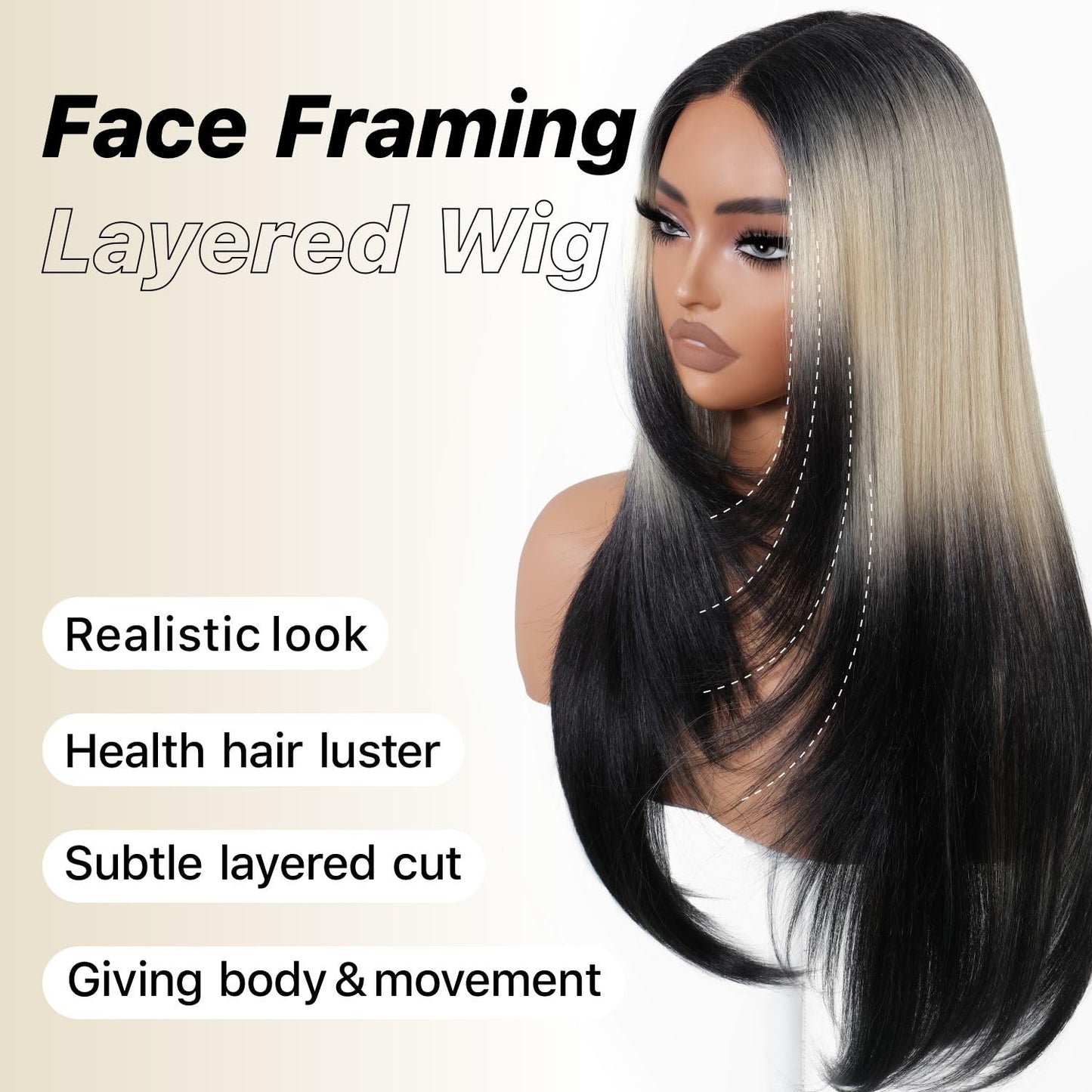 Wear and Go Glueless Wigs Pre Plucked Pre Cut for Beginners Honey Blonde Synthetic Lace Front Wigs For Woman Long layered straight Wigs