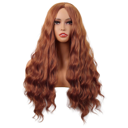 28 Inch/70 cm Long Wavy Middle Part with No Bangs Synthetic Fiber Curly Fashion Women Party Cosplay Wig