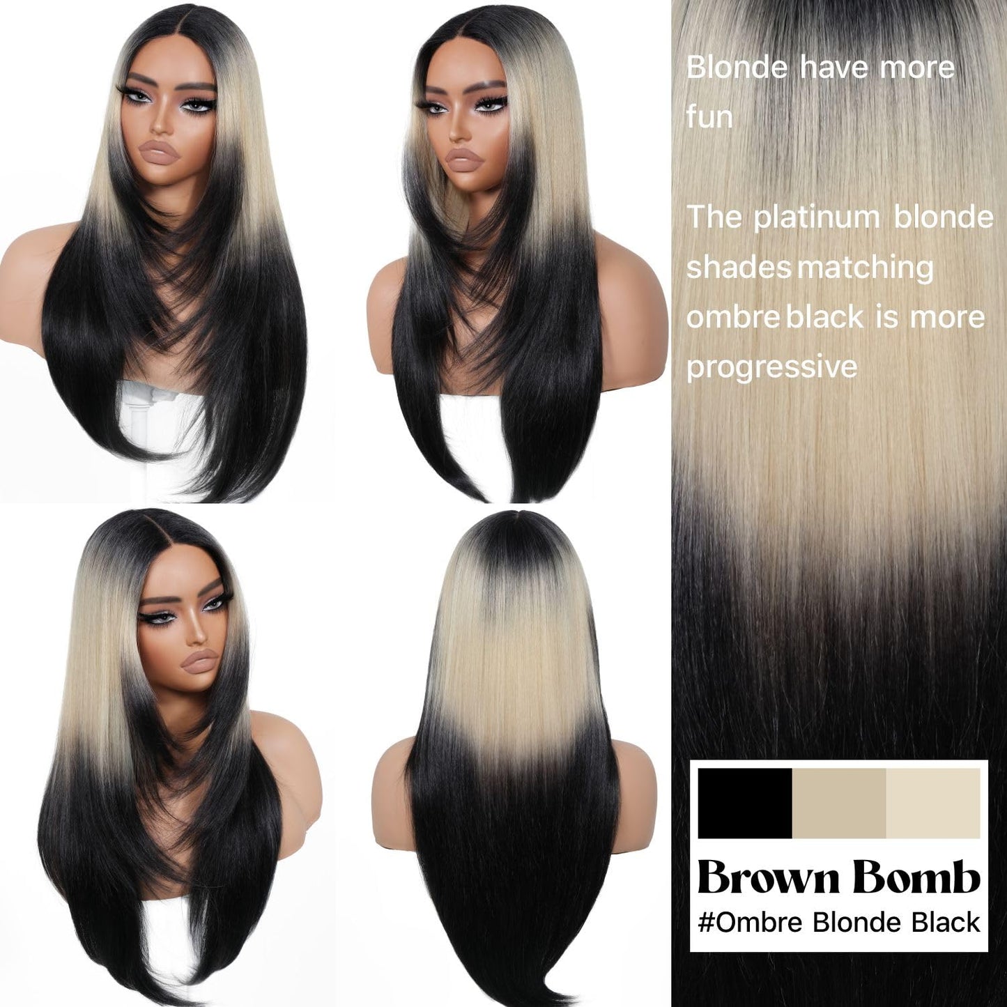 Wear and Go Glueless Wigs Pre Plucked Pre Cut for Beginners Honey Blonde Synthetic Lace Front Wigs For Woman Long layered straight Wigs