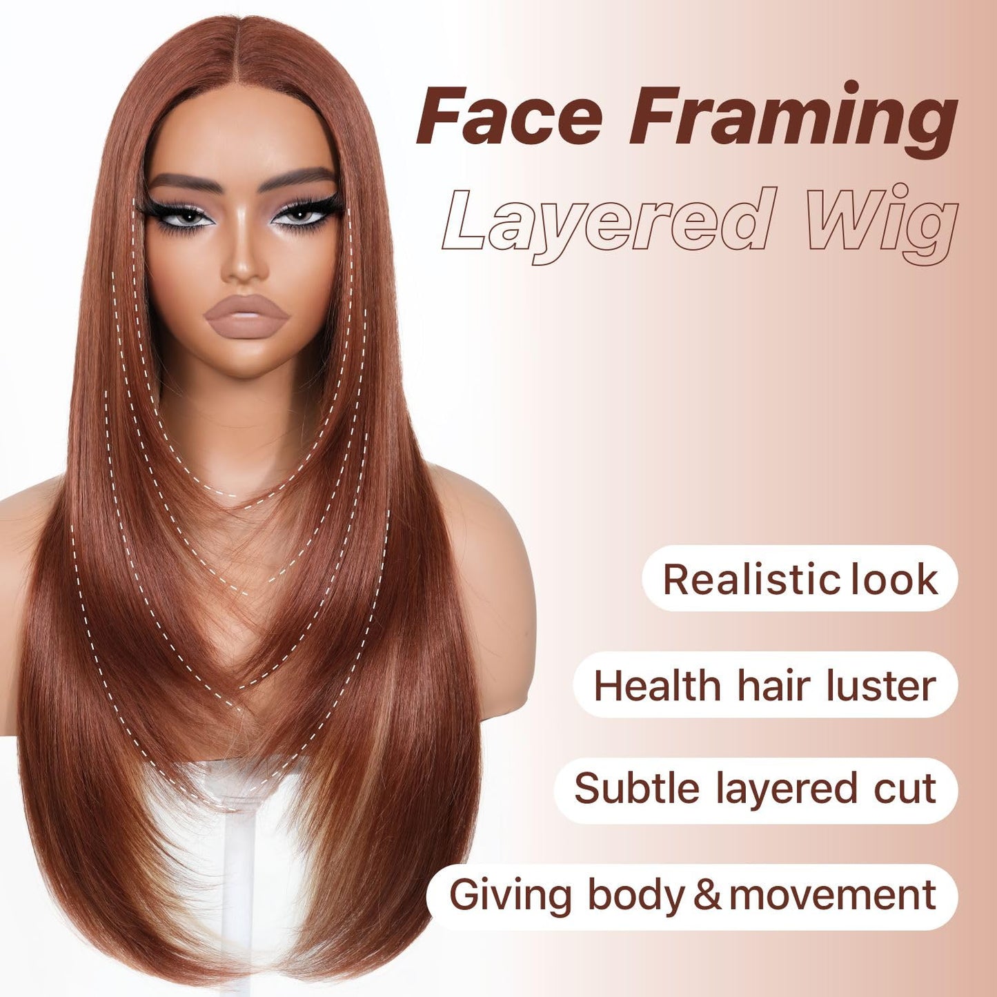 Wear and Go Glueless Wigs Pre Plucked Pre Cut for Beginners Honey Blonde Synthetic Lace Front Wigs For Woman Long layered straight Wigs