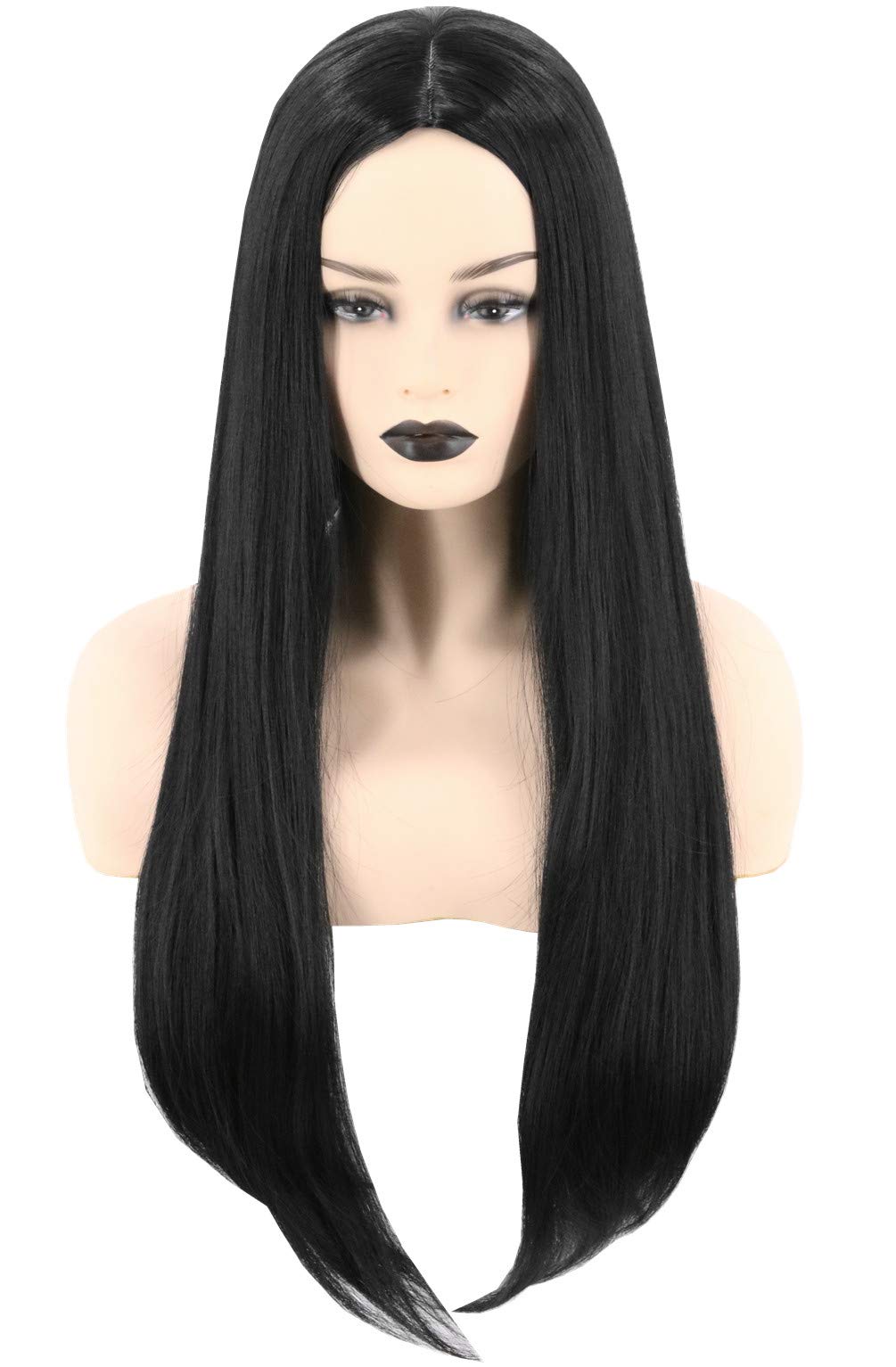 Female wig Black long straight 28 -inch wig Synthetic hair fashion
