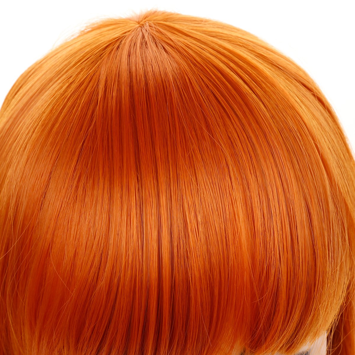 Short Straight Bob Wig Heat Resistant Hair with Blunt Bangs Natural Looking Cosplay Costume Daily Wigs