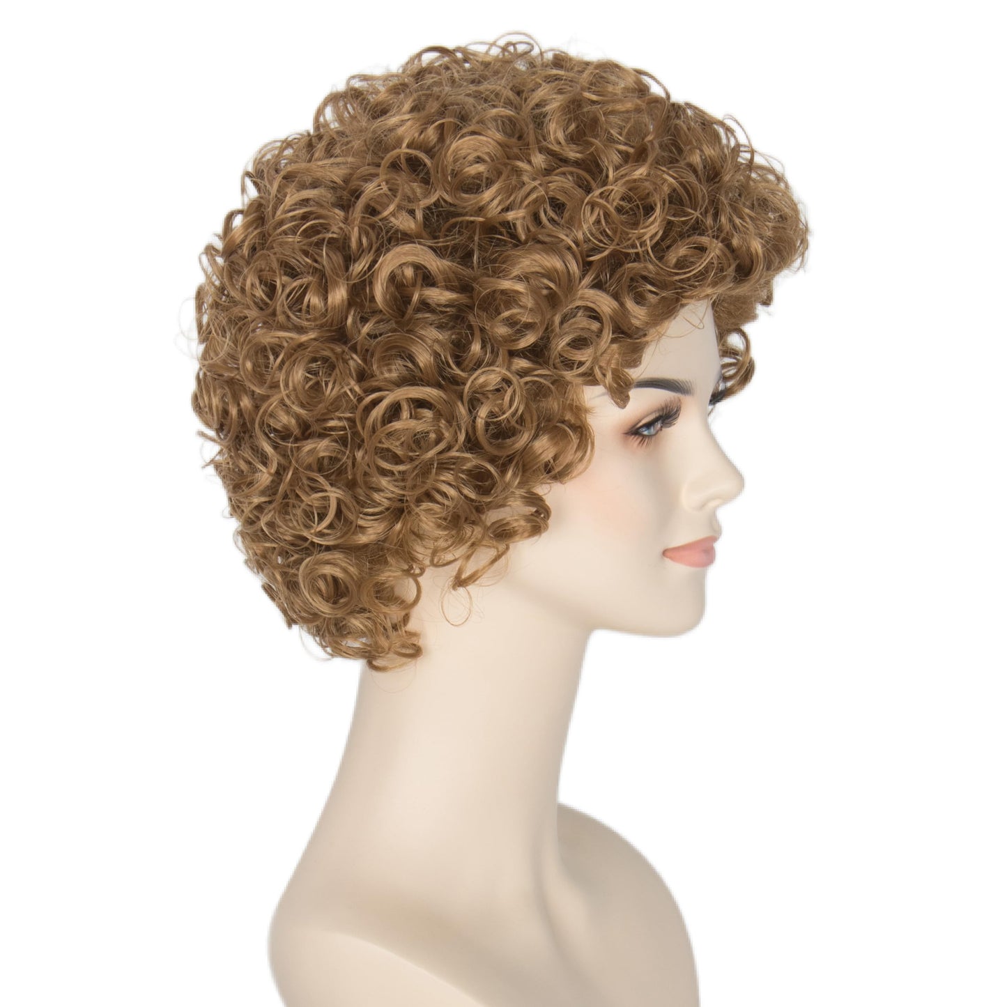 Hair Women Short Curly Wig Strawberry Blonde Brown Cosplay Party Wig