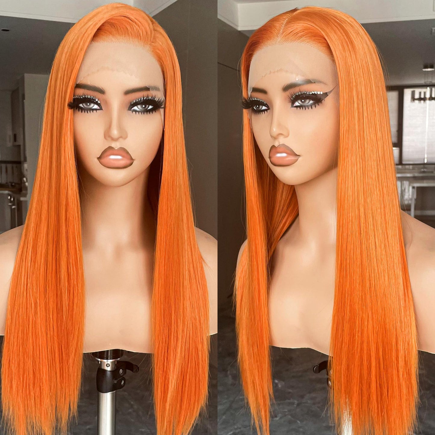 Honey Blonde Wig, Lace Front wig 13x4 Synthetic Wig Pre-Plucked Hd Lace Long Straight Sunkissed Highlights Wig