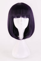 Dark purple short wig women front straight bob wig daily wig synthetic wig