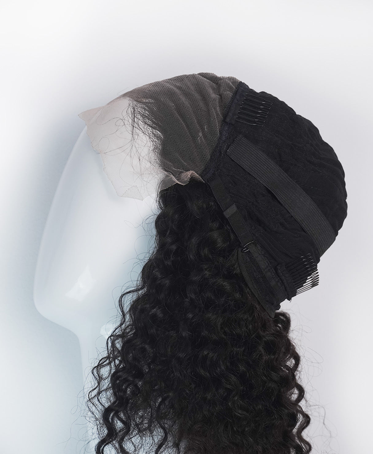 Natural Curly Black Human Hair Wig Lace Front Cap 12 Inches