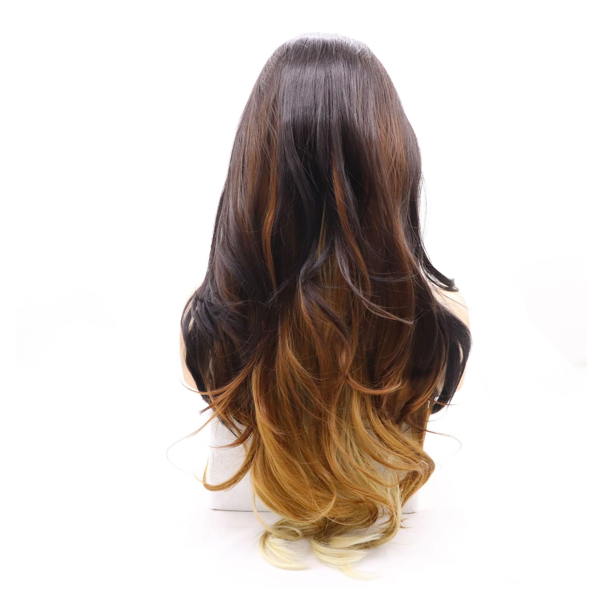 High-quality long curly brown women's chemical fiber hair