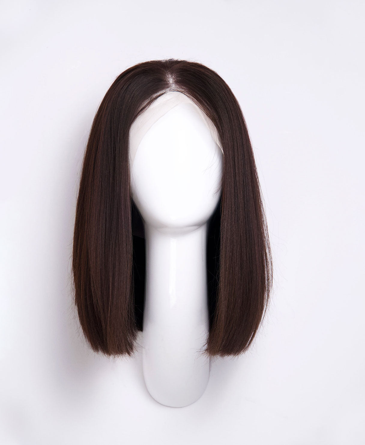 Long Bob Natural Straight Human Wigs Lace Front 12 Inches