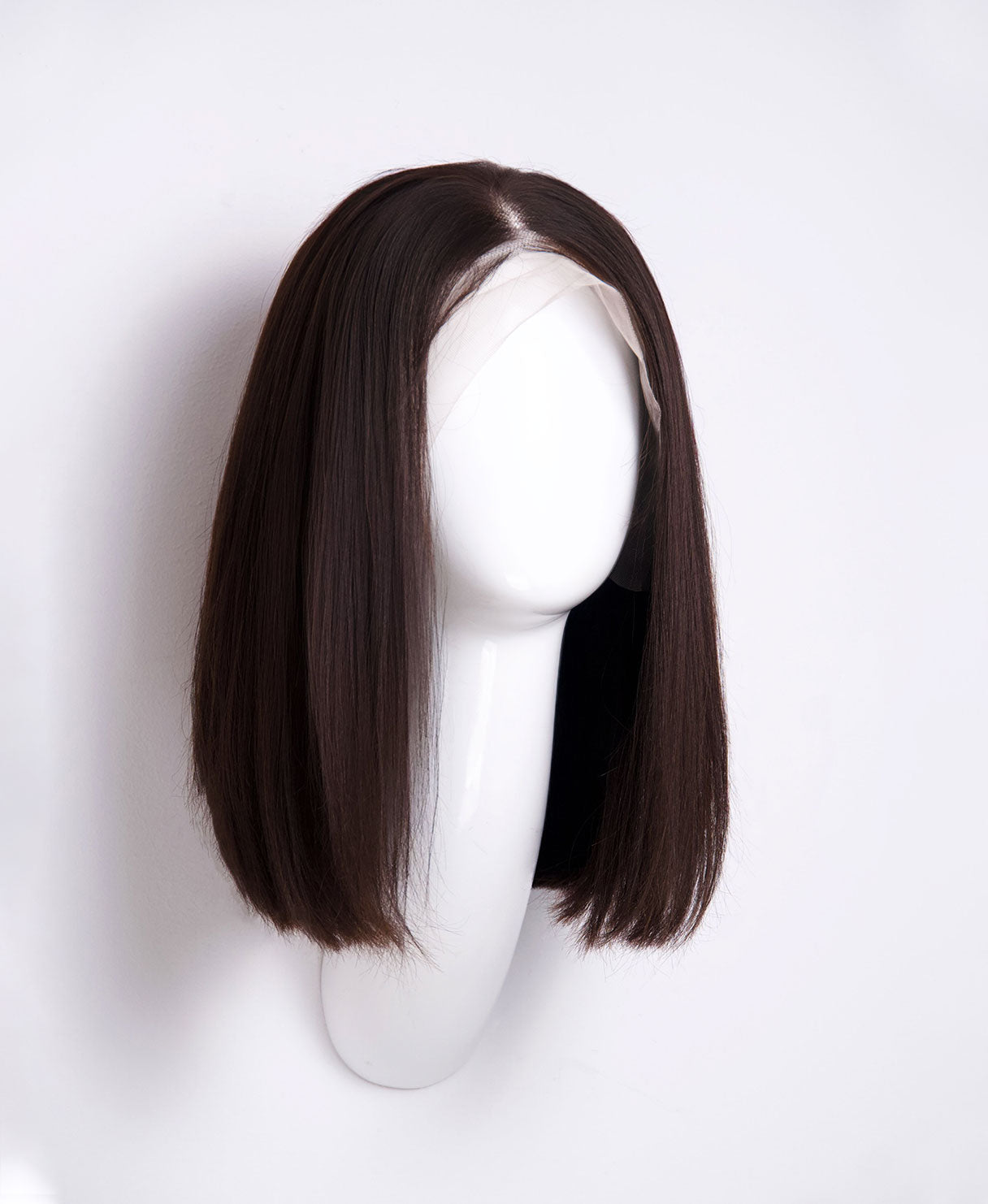 Long Bob Natural Straight Human Wigs Lace Front 12 Inches