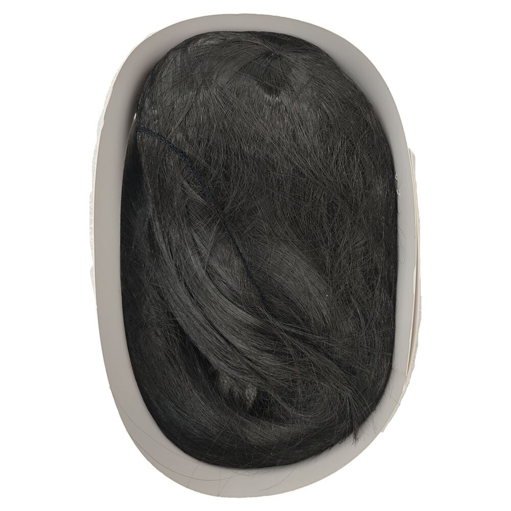 Black and long full hair wig side bangs 31 -inch long synthetic hair