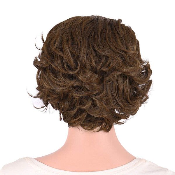 Short Curly Side Bangs Cut Lace Front Bob Wig Pixie Cut Wig