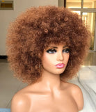 Women's curly hair wigs in the 70s synthetic hair