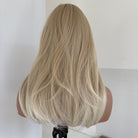 Wig and bangs straight blond hair synthetic hair women