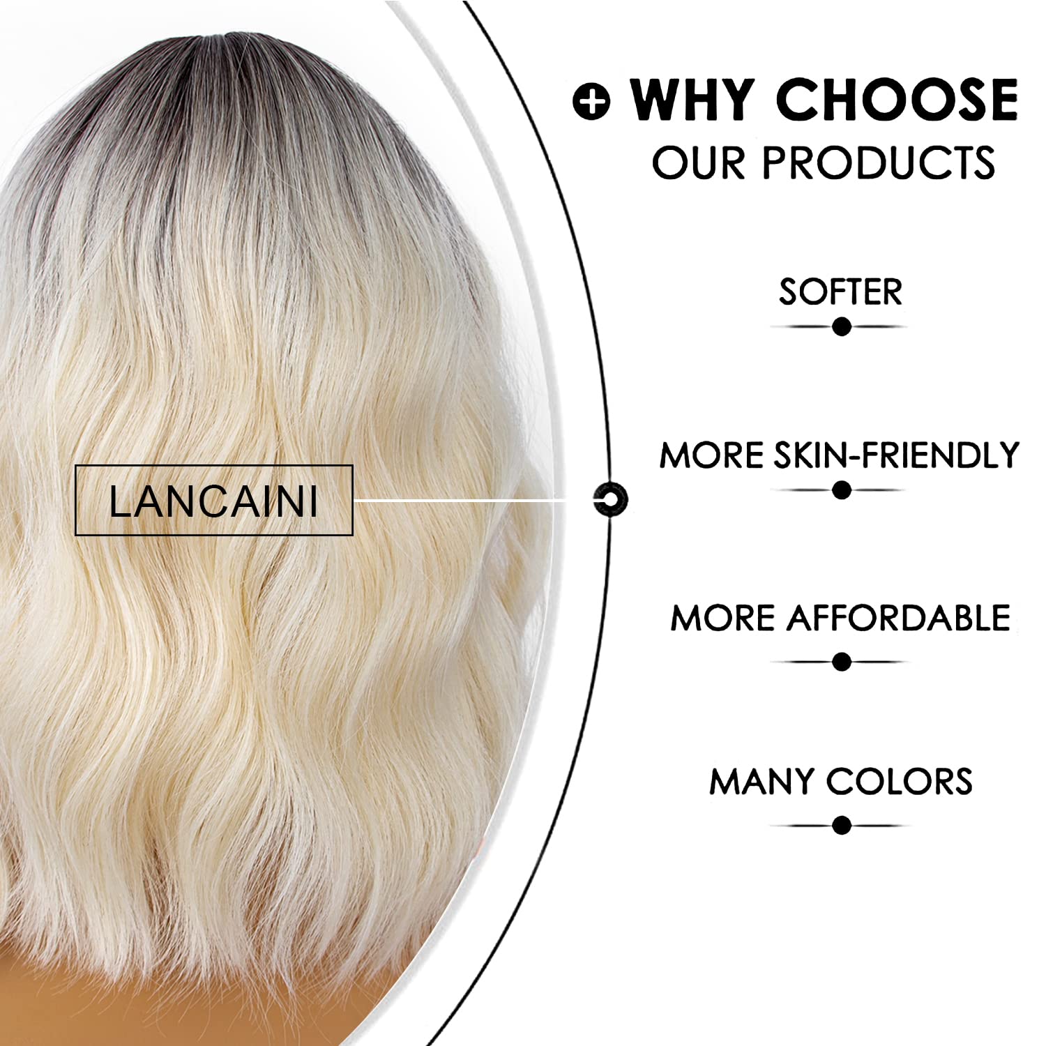 Short Bob wig with Liu Haibo waves is suitable for girls wig synthetic hair