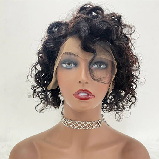 Short Curls with Bangs Lace Front Wigs