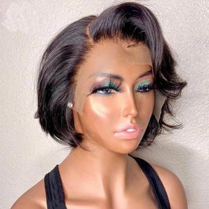 Straight Pixie Cut short Bob Lace front Wig