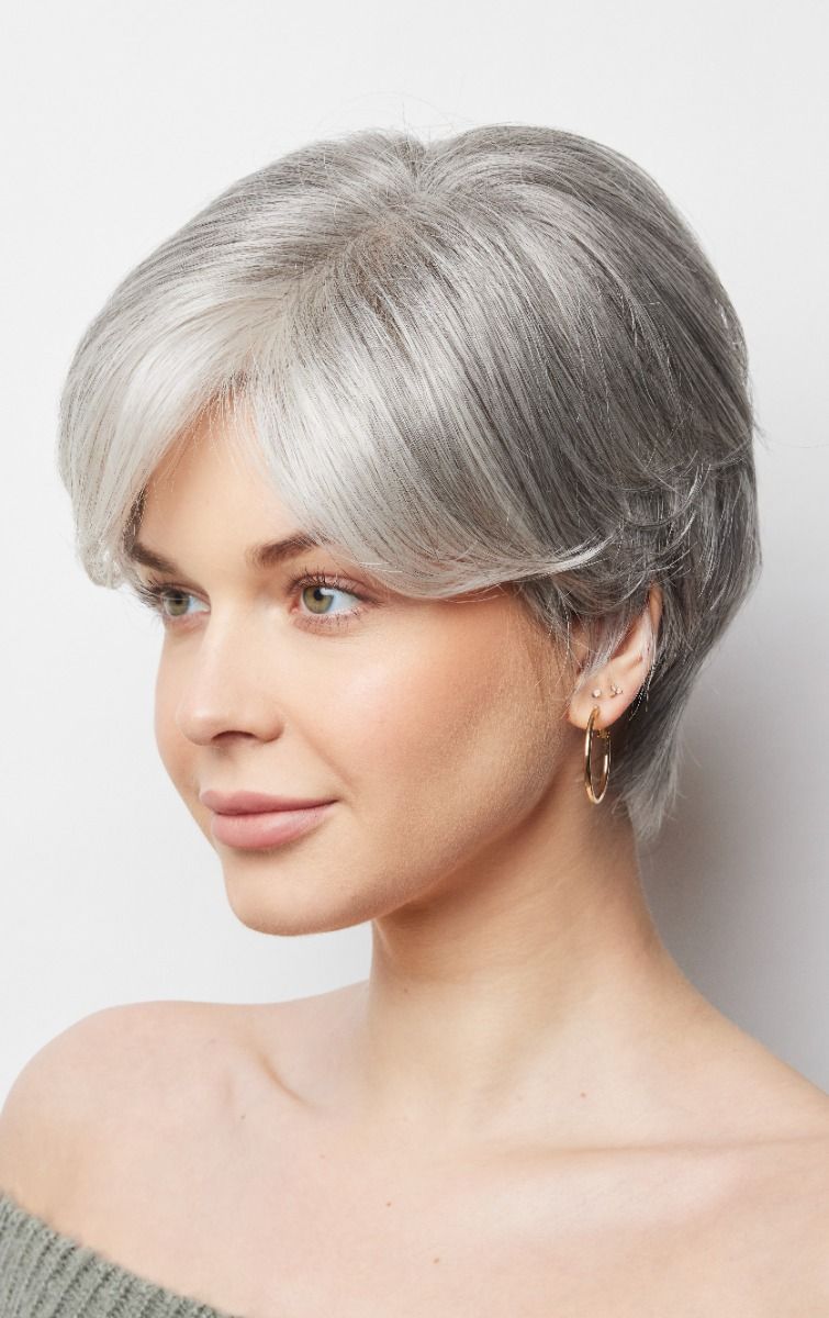 Bob Short Gray Human Hair Lace Front Cap 6 Inches