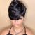 Human Hair Pixie Cut Lace Front Wig with Bangs