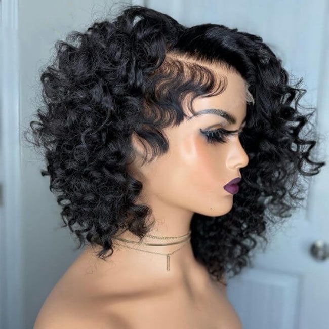 Glueless Pixie Curly Short Bob Wig Human Hair Wig