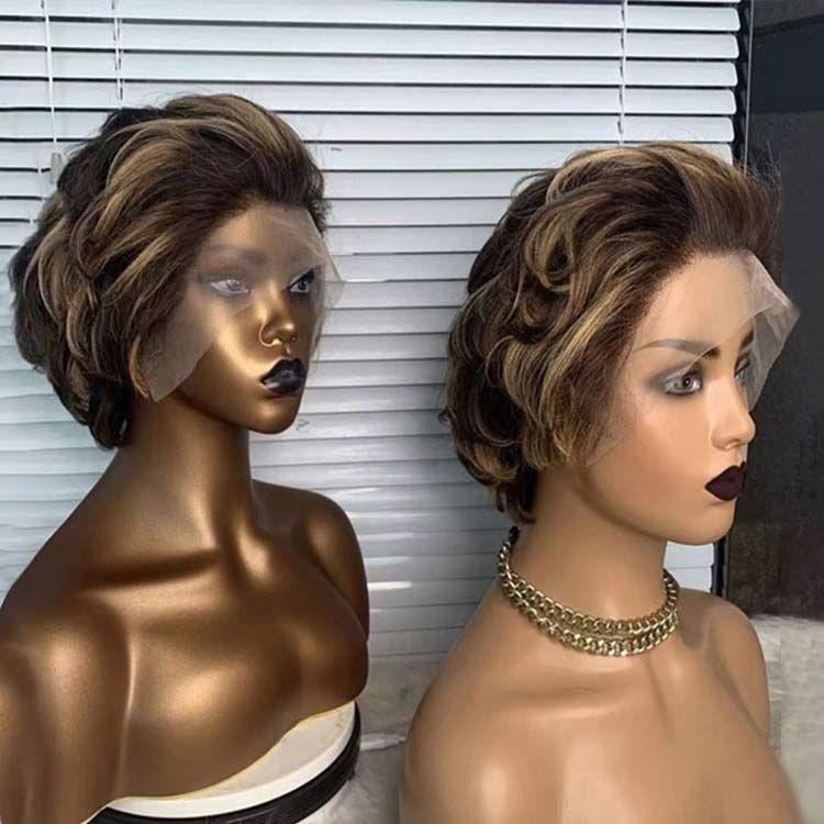 Short Pixie Cut Bob Wigs Lace Frontal Wig